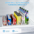 Dayacoco Drink Organizer,Soda Drink Dispenser For Fridge,Fridge Can Drink Organizer,12oz 16oz 20oz-Soda Automatic Dispenser For Fridge And Adjustable Width-Holds Up To 30 Cans,6 Rows
