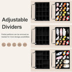Shoe Organizer for Closet, Foldable Shoe Box with Adjustable Dividers and Clear Cover, Space Saving Shoe Storage Organizer Cabinet with Reinforced Handles, Fits 16 Pairs, Black, TP09B