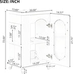 20" Small Bathroom Vanity with Sink and Glass Door, Storage Shelf & Toilet Paper Holder,Solid Wood & MDF Modern Single Bathroom Sink Cabinet with Shelves,Freestanding,White