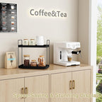 Forbena Black Bathroom Counter Organizer, Tiered Bathroom Organizer Countertop Tray, Corner Makeup Vanity Shelf Organizers and Storage for Men Perfume Skin Care Kitchen Sink Coffee Bar Station