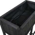 37.4" H Mini Wood Cold Frame Garden Greenhouse with 2 Doors and Wheels, Raised Bed with Liner for Indoor Outdoor Use, Black