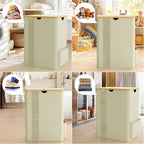 BlissTotes Laundry Basket with Lid, 150L Clothes Laundry Hamper with Handles and 2 Removable Laundry Bag, Breathable Design Hamper with Lid for Bedroom, Bathroom, Dorm, Laundry Room - Beige