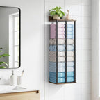 Towel Racks for Bathroom Wall Mounted, Upgraded Bathroom Towel Holder Bath Storage Rack for Rolled Towel, Small Towels, Folded Towels, Rustic Organizer Rack with Shelf, 34Inch