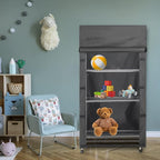 Dustproof Shelving Cover for 36" W x 16" D x 72" H, Heavy Duty Waterproof Storage Shelf Cover, nylon with Hook and Loop Closure, Black (No Shelves)