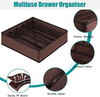 Drawer under Cabinet Clothes Organizer 5 Cell Foldable Storage Cubes Underwear Drawer Organizer Dividers Storage Boxes for Bra, Underwear（Coffee）