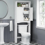 Over The Toilet Storage Cabinet, Over The Toilet Cabinet Bathroom with Adjustable Shelf and Double Door, Over The Toilet Storage for Bathroom Over The Toilet Organizer, White
