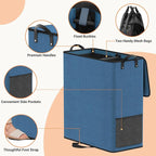 Large Double Laundry Hamper with Lid, Removable Bags & Reinforced Handles, 2 Section Tall Laundry Basket, Dirty Clothes Hampers for Laundry Room, Bedroom, Bathroom, Dorm, 136L, Blue