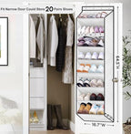 SLEEPING LAMB Over The Door Shoe Organizer for Closet, Kids Sneaker Storage for Hanging Shoe Rack for Door with Large Deep Pockets for Toddler, Girl, Baby Room Decor, White