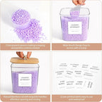 4 Pack Laundry Room Organization Storage Containers, Plastic Clear Laundry Pods Container & Dryer Sheet Holder Jars with Lids, Scoops & Labels for Detergent, Powder, Dryer Balls, Beads