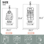 Meetall 4Pack Hanging Vacuum Storage Bag Reusable Space Saver Compressed Bag with Hangers.2pcs in 26.3x35.4inch(67x90cm) and 2pcs in 26.3x43.3inch (67x110cm).Work with Any Vacuum Cleaner.