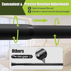 Closet Rod, 17 to 87 Inch Closet Rods 1.3 Inches Heavy Duty Closet Rod Adjustable Closet Rod Closet Rods for Hanging Clothes and Heavy Duty Clost Rod Bracket Closet Rod Support (Black)
