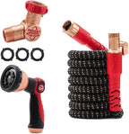 Pocket Hose 25 FT Copper Head Expandable Garden Hose with Pocket Pivot, No Tangles, AS SEEN ON TV, 360° Swivel, Tri-Tex Tubing, Force Field Jacket, Lead-Free, No-Kink, Anti-Burst w/APT