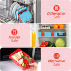 Bento Lunch Box for Kids, 6 Compartments BPA Free, Dishwasher Safe Back to School Snack Bento Lunch Containers Boxes, Ideal Portion Sizes for On-the-Go Meal, Ages 3+, Light Blue Patterned