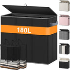 180L Laundry Hamper 3 Section, Large Laundry Hamper with Lid, Dirty Clothes Hampers with Handles, Laundry Basket Organizer for Laundry, Bedroom, Bathroom, Laundry Sorter Baskets, Black
