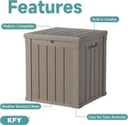 50 Gallon Waterproof Resin Deck Box, UV Resistant Outdoor Storage for Garden, Patio, Porch, Delivery（Grey，50 Gallon）