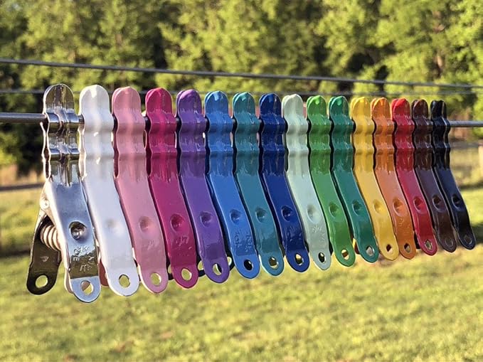 Extreme Clothespins | Slicker Yellow Color | Solid 304 Stainless Steel - 20 Pack | Heavy Duty | Anti-Rust | Laundry Pins | Clothes Pins | Chip Clips | Lifetime Product | No Plastic | Made in Italy