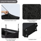 ZERO JET LAG Slim Rolling Laundry Hamper - Roll Hamper On Wheels - Standable Corner Bin - 52L Handy Storage Basket - Slim Laundry Basket - Waterproof Dirty Clothes Hamper - 15×8×22" (22 Inches, Black)