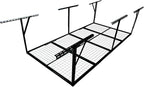 3x8FT Overhead Garage Storage Rack, Heavy-Duty Metal Garage Ceiling Storage Rack, 22"-40" Adjustable Ceiling Drop-Down, 600 lb. Loading Weight Capacity, Black Color