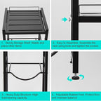 5 Gallon Water Jug Holder with Top Storage Shelve, 3 Tier Detachable Water Bottle Holder Water Cooler Jug Storage Rack, Heavy Duty Water Jug Stand Organizer for Kitchen Home Office, Black