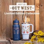 Hydro Flask 40 Oz Travel Tumbler with Handle, Lid and Straw - Insulated Stainless Steel in Western Light Blue