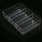 LotFancy Clear Drawer Organizers, 6'' x 3'' x 2'', Set of 3, Drawer Organizer Trays for Desk, Plastic Storage Bins for Bathroom, Makeup, Utensils, Stackable