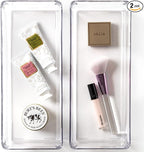 BINO | Oblong Plastic Drawer Organizer Bin, 2-Pack | THE ARTISAN COLLECTION | Multi-Purpose | Durable | BPA-Free | Desk, Vanity, Bathroom & Makeup Drawer Organizer