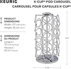 Keurig Storage Carousel, Coffee Pod Storage, Holds up to 36 Keurig K-Cup Pods, Silver