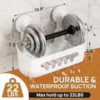LEVERLOC Shower Caddy Suction Cup Set Shower Organizer & Soap Holder & Toothbrush Holder, Bathroom Shelf Basket NO-Drilling, Removable Suction Storage Waterproof Bathroom Caddy, White | Shower Organizer, Soap Holder, Toothbrush Holder, Removable Suctio...