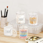 MateeyLife Small Bathroom Storage Organizer 4 Pack, Acrylic Makeup Organizers for Vanity, Clear Bathroom Vanity Organizer 10oz Q tip Holder, Bathroom Organizers and Storage Set (Clear)