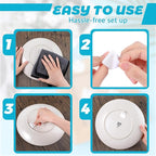 20Pcs Invisible Adhesive Plate Hanger, 1.25 Inch Vertical Plate Holders for The Wall, Adhesive Picture Hanger, Wall Plate Hanger Display Holder, Hanging Hooks for Decorative Plates and Wall Art