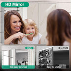 32 x 24 Farmhouse Medicine Cabinet, Tempered Frameless Bathroom Mirror with Storage, Silver Recessed or Surface Mount Aluminum Medicine Cabinet for Bathroom Modern