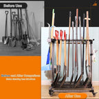 Garden Tool Storage Rack with Wheels Heavy-Duty Organizer for Garage, Yard, and Garden Tools