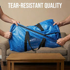 TAILI Extra Large Moving Bags, 8 Pack Blue Heavy Duty Totes For Storage with Visible Window, Wrap Around Handles, Storage Bags for Space Saving, Alternative to Moving Boxes