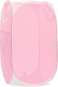 Handy Laundry Collapsible Mesh Pop Up Laundry Hamper, Breathable & Foldable Basket with Side Pocket, Space-Saving, Durable Handles, Wide Opening for Clothes, Toys & Storage, 14 x 13 x 24 in, Pink