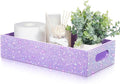 Honeydak Bling Rhinestone Bathroom Basket with Handle 13" x 6" x 3" Toilet Tank Tray, Crushed Diamond Bathroom Decor Accessories, Back of Toilet Storage Organizer, Sparkly Gifts for Women (Purple)