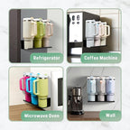 2 Pack Magnetic Cup Holder for Fridge, Water Bottle Organizer for Stanley and Tumbler with Double Sided Tape Hold Stanley Cup Accessories for Kitchen Cabinet