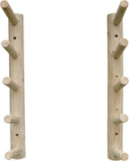 5-Place Wall-Mounted Skis/Snowboard Log Rack - Poles & Ski Wall Mount, Snowboards Wall Rack, Indoor & Outdoor Ski Holders for Walls, Hangers for Skis Indoor Storage - Unfinished