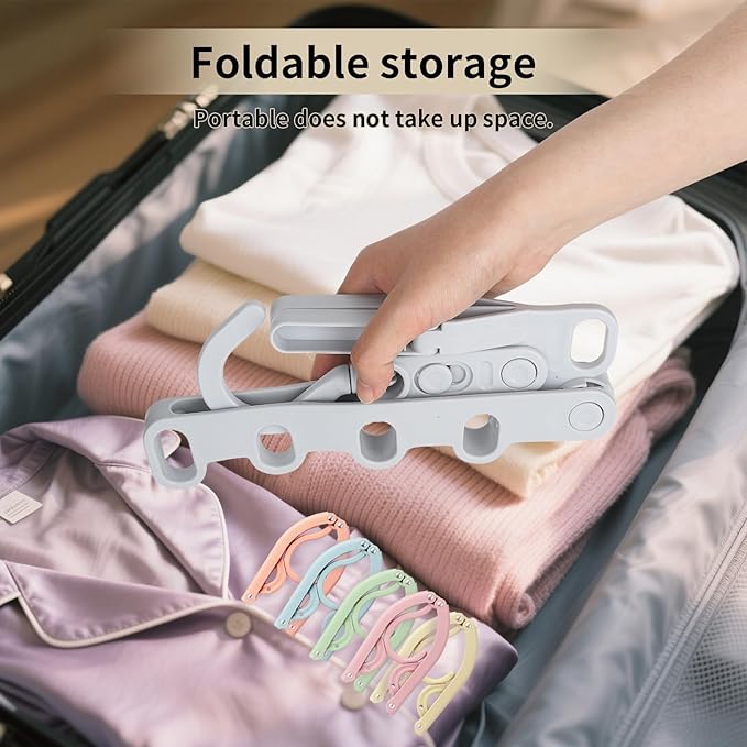 1Pcs Clothes Drying Rack Foldable and 10 Pcs Travel Hangers and 1pcs Organizer Bag,Foldable Design Doesn't take up Much Space, Great Combo for Travel/Hotel/Cruise.