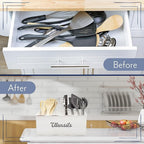 AuldHome Design Large Enamelware Utensil Holder, White Farmhouse Cooking Caddy or Spoons/Forks/Knives Storage for Countertop and Table