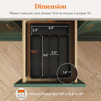 Lifewit Silverware Drawer Organizer Tray, Plastic Cutlery Storage for Kitchen, Flatware and Utensil Holder Divider for Spoons Forks Knives Tableware, 9.1 x 12.6", 5 Slots, Black