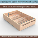 4 Pack Adjustable Drawer Dividers for Clothes,5" High Expandable From 13-21" Clear Drawer Organizers, PC Plastic Separators for Dresser/Bedroom/Bathroom/Kitchen/Office Storage