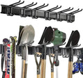 Ski & Snowboard Wall Rack With 12 Inch Storage Hooks, Ski Board Wall-Mounted Organizaion System Holds Up to 300 lbs, Black