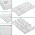 Annova Desk Drawer Organizer Tray for Office Organization - Metal Mesh - Storage Tray with Dividers for Pens, Desktop Accessories, Bathroom, Kitchen, Makeup and Office Supplies (Small, White)