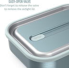 Bentgo MicroSteel Leak-Proof Lunch Box - Microwave-Safe, Oven-Safe, Bento-Style Container with Removable Divider, Airtight Lid, Sustainable Design, Odor & Stain Resistant (Aqua)