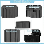 150 Gallon Deck Box Outdoor, Waterproof Outdoor Storage Boxes with Lids, Outside Resin Lockable Storage Box for Patio Cushions, Garden Tools(Black)