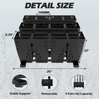 Heavy Duty Metal Ski Storage Rack, 12 Pair Freestanding Steel Ski Holder, Floor Stand Ski Organizer Rack, Snowboard Floor Stand Organizer for Garage and Home