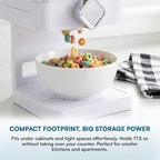 Zevro Compact Dry Food Dispenser, Single Control, White/Chrome