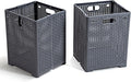 42L Collapsible Plastic Laundry Baskets,Foldable Laundry Hamper,Pack of 2 (Grey)