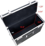 Vaultz File Organizer Storage Box - 14 x 7.25 x 12 Inch Legal Size, Portable Locking Storage Totes with Dual Combination Locks for Filing Office Documents - Black