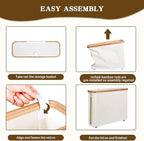 Toilet Paper Storage Basket with Lid - The Ultimate Bathroom Organizer, Free Standing Toilet Paper Holder for Up to 9 Mega Rolls, Toilet Tissue Storage Bin with Handle for RV Closet, Beige